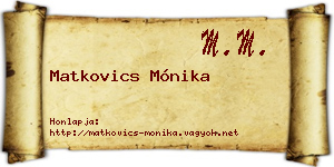 Matkovics Mónika névjegykártya